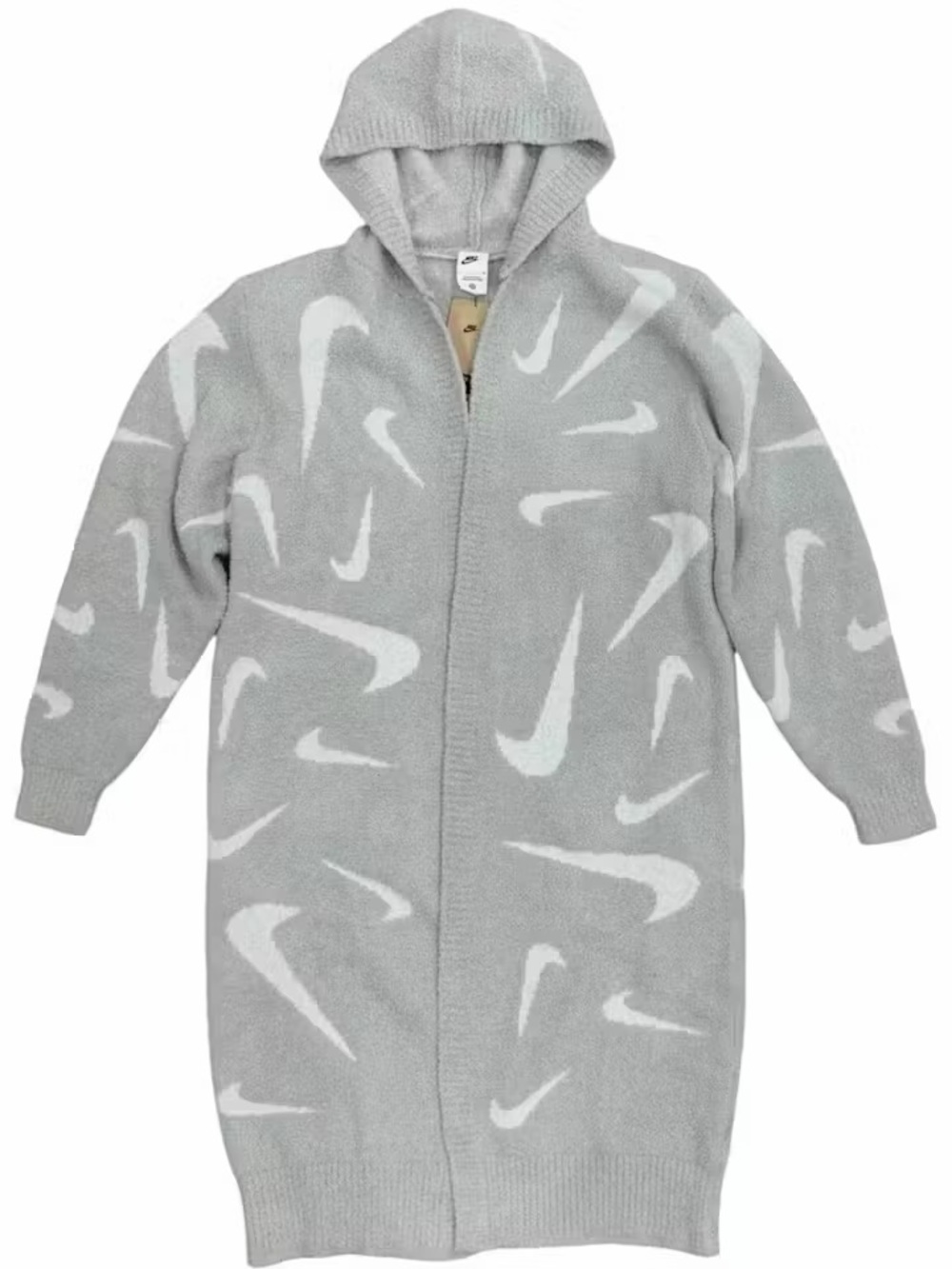 Nike Sportswear Phoenix Cozy Bouclé Cardigan Gray & White Size Small